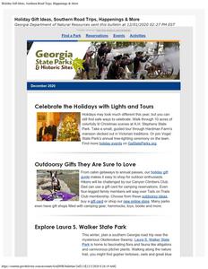 Georgia State Parks and Historic Sites, 2020 December
