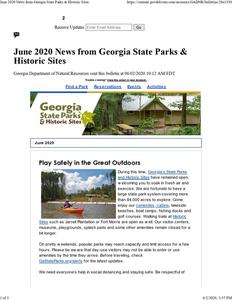 Georgia State Parks and Historic Sites, 2020 June