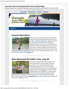Georgia State Parks and Historic Sites, 2021 June