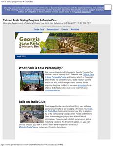 Georgia State Parks and Historic Sites, 2022 April