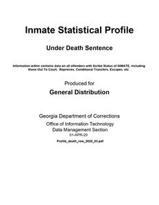Inmate statistical profile: under death sentence, 2020 March