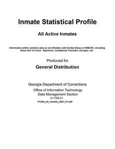 Inmate statistical profile: all active inmates, 2021 January
