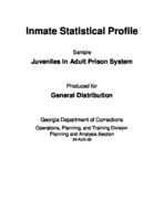 Inmate statistical profile: juveniles in adult prison system, Aug. 2005