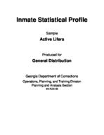 Inmate statistical profile: active lifers, Aug. 2005