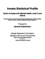 Inmate statistical profile: active inmates with mental health level 2 and above, Apr. 1, 2015