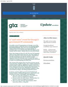 Georgia Technology Authority (GTA) update newsletter, 2020 September-October