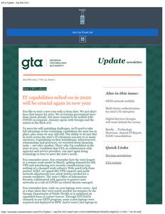 Georgia Technology Authority (GTA) update newsletter, 2021 January-February