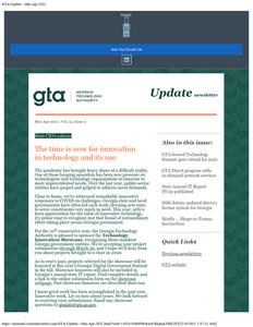 Georgia Technology Authority (GTA) update newsletter, 2021 March-April