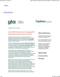 Georgia Technology Authority (GTA) update newsletter, 2021 July-August