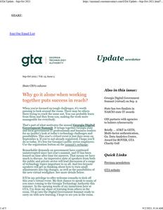 Georgia Technology Authority (GTA) update newsletter, 2021 September-October