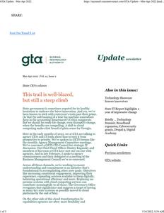 Georgia Technology Authority (GTA) update newsletter, 2022 March - April