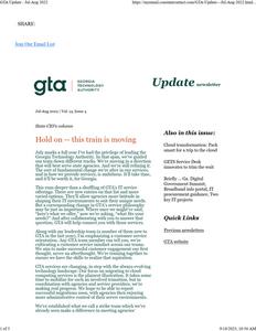 Georgia Technology Authority (GTA) update newsletter, 2022 July-August