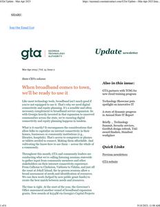 Georgia Technology Authority (GTA) update newsletter, 2023 March-April