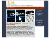 Georgia Enterprise Technology Services (GETS) update, Vol. 2, Issue 4 (Feb. 19, 2010)