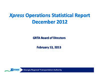Xpress operations statistical report, December 2012 [Feb. 13, 2013]
