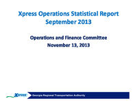 Xpress operations statistical report, September 2013 [Nov. 13, 2013]