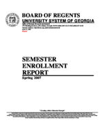 Semester enrollment report, Spring 2007