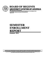 Semester enrollment report, Summer 2011