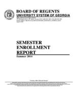 Semester enrollment report, Summer 2014