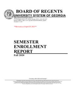 Semester enrollment report, 2020 Fall, revised as of 2021 April 29