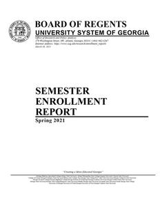 Semester enrollment report, 2021 Spring