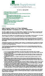 The system supplement: a report of the Georgia Board of Regents, Vol. 37, no. 3 (Spring 2001)