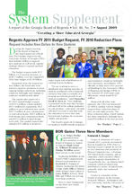 The system supplement: a report of the Georgia Board of Regents, Vol. 46, no. 7 (Aug. 2009)