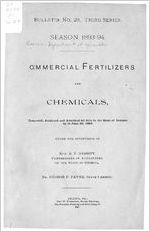 Commercial fertilizers and chemicals, inspected, analyzed and admitted for sale in the state of Georgia up to June 20, 1894 [1894]