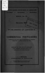 Commercial fertilizers inspected and analyzed in the state of Georgia from Oct. 1, 1916 to Aug. 20, 1917 [1917]
