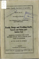 Foods, drugs and feeding-stuffs, narcotic and poison laws, sanitary law [1918]