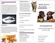 PAWS before you feed :  good dog, bad food : common foods for people that are bad for your dog