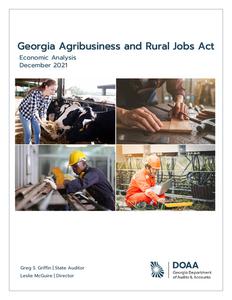 Georgia Agribusiness and Rural Jobs Act : economic analysis