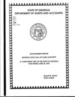 Management report, Georgia Golf Hall of Fame Authority, a component unit of the state of Georgia, year ended June 30, 2001
