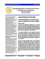 Local development authorities : further strengthening of controls would improve transparency and accountability