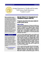 Performance audit: Georgia Network for Educational and Therapeutic Support (GNETS) [Oct. 2010]