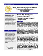 Georgia State Financing and Investment Commission : requested information on general obligation bonds