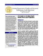 Information on the State Health Benefit Plan's cost projections