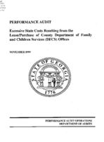 Performance audit, excessive state costs resulting from the lease/purchase of county Department of Family and Children Services (DFCS) offices