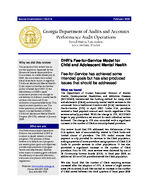 DHR's fee-for service model for child and adolescent mental health