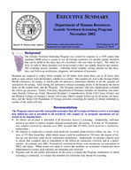 Executive summary. Department of Human Resources, Genetic Newborn Screening Program / Performance Audit Operations Division, Department of Audits and Accounts