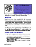 Follow-up review: Injury Prevention Program, Department Of Human Resources