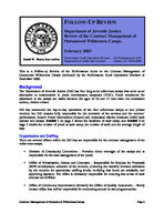 Follow-up review. Department of Juvenile Justice, review of the contract management of outsourced wilderness camp