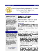 Department of Revenue special license plates / Georgia Department of Audits and Accounts, Performance Audit Operations