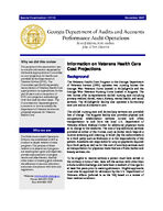 Information on veterans health care cost projections