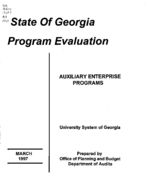 Program evaluation, Auxiliary Enterprise Programs, University System of Georgia