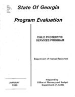 Program evaluation, Child Protective Services Program, Dept. of Human Resources