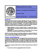 Program evaluation. Distance learning and telemedicine