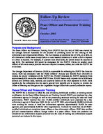 Follow-up review. Peace Officer and Prosecutor Training Fund