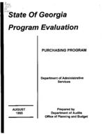 Program evaluation, Purchasing Program, Department of Administrative Services