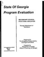 Program evaluation, Secondary School Vocational Education, Georgia Department of Education